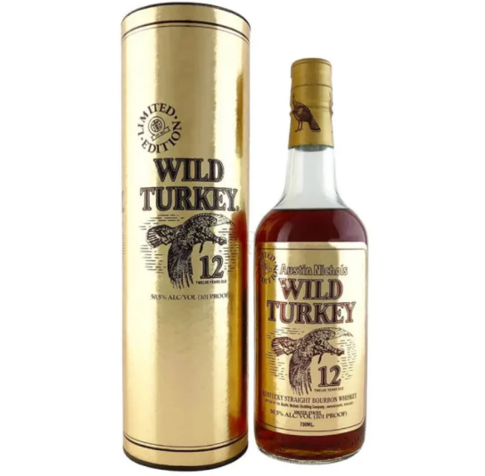 Wild Turkey 12 Year Old 1990 Gold Foil Kentucky Straight Bourbon